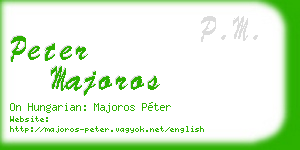 peter majoros business card